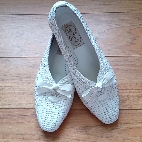 R Comfort Riz | Japanese White Woven Leather Shoes - Picture 3 of 10
